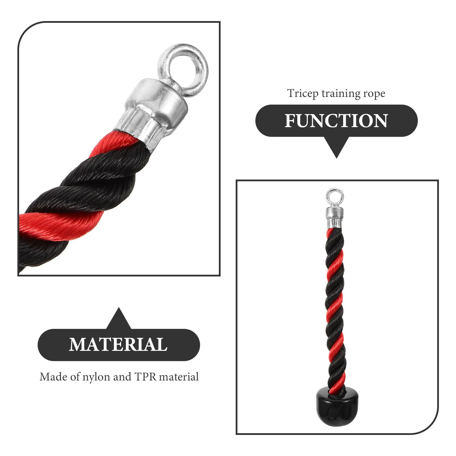 

Dual Grip Tricep Pull Strength Exerciser Biceps Training Fitness Nylon For Home Gym Workout Tricep Cable Attachment Heavy Duty