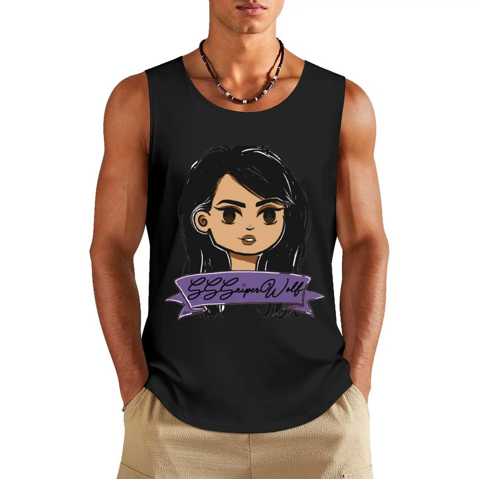 

sssniperwolf selfie Tank Top summer 2025 anime clothes Man gym clothes