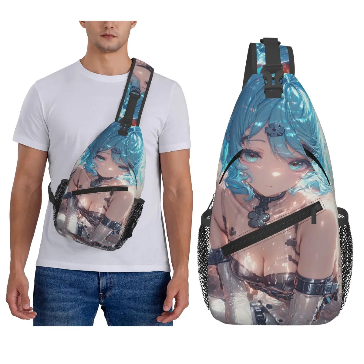 

Zenless Zone Zero Chest Bag Men Sling Crossbody Backpack Chest Bag Travel Hiking Daypack Shoulder Bag