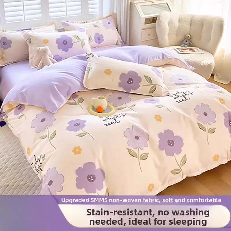 

Disposable Hotel Bed Linen Set Thiened Portable Travel Dir Proof Four-Piece Set Cam Outdoor Activities Bedding Supplies