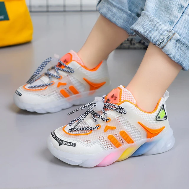 Boys Girls Shoes Summer Casual Mesh Breathable Sneakers 2022 New Trendy Korean Version Fashion Old Shoes AliExpress