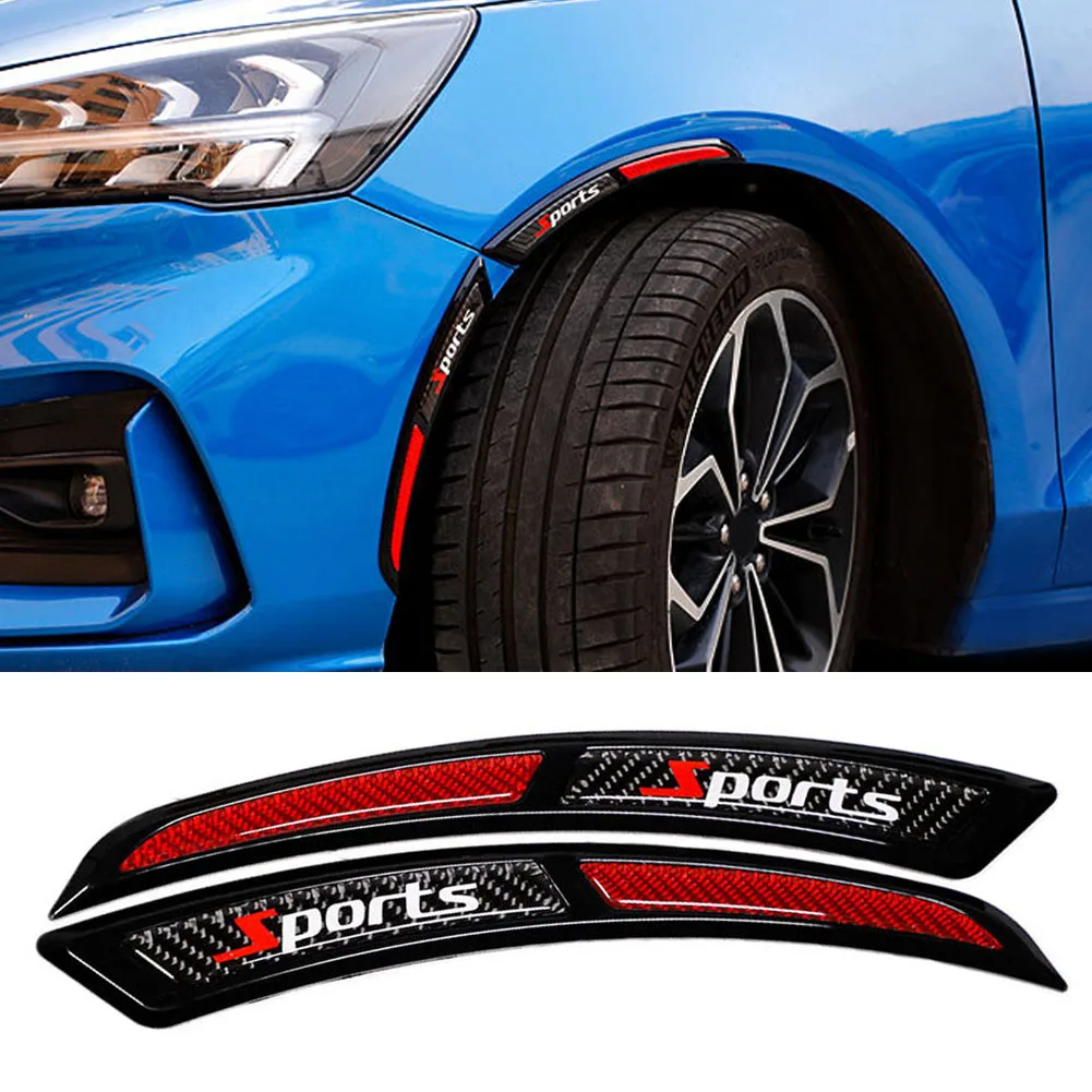 

1Pair Car Wheel Eyebrow Universal Self Adhesive Fender Flare Protector Anti-Collision Arc Trim Lip Strips Carbon Fiber Stickers