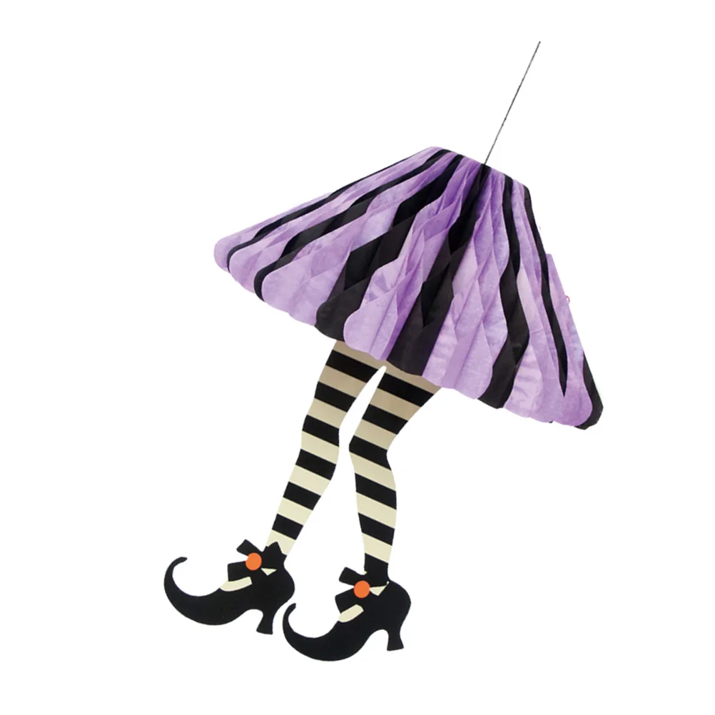 

Halloween Party Hanging Ornament Paper Honeycomb Skirt High Heels Pendant Indoor Outdoor Haunted House Decoration