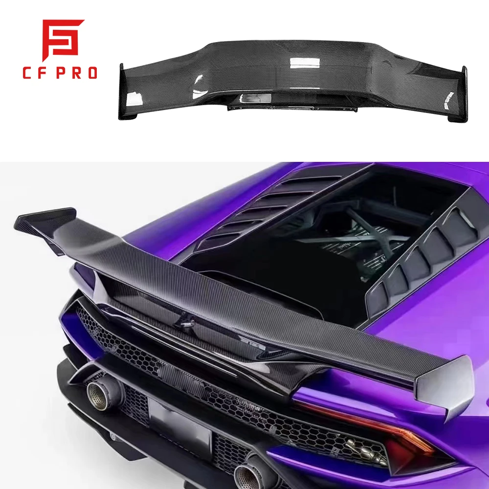 For Lamborghini LP580 LP610 Dry Carbon spoiler fins upgraded Vorsteiner-type tail Huracan exterior Spoiler fittin