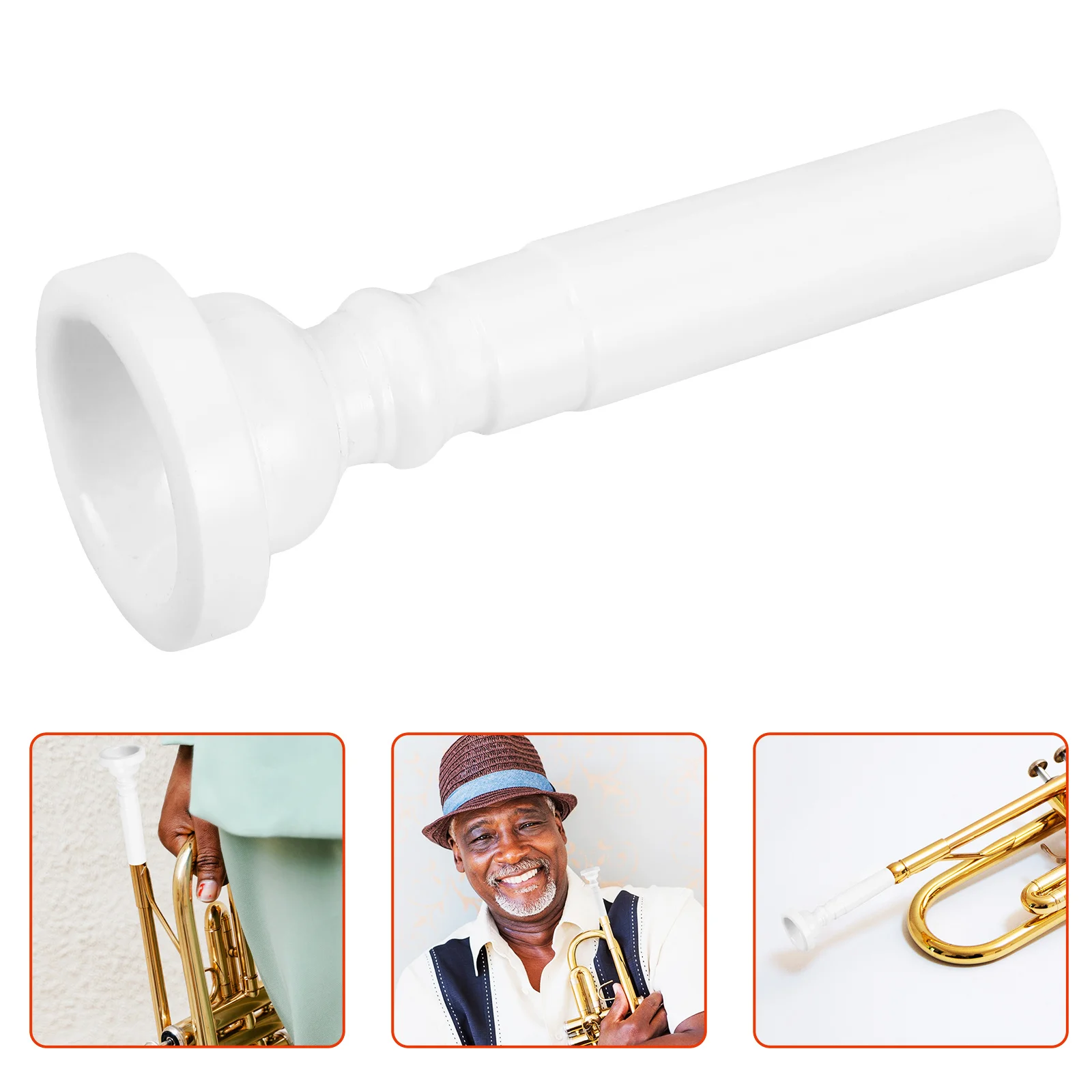 

Trumpet Mouthpiece White Finish For Beginners Clear Sound Quality Lightweight Portable Horn Instrument Accessory Musical