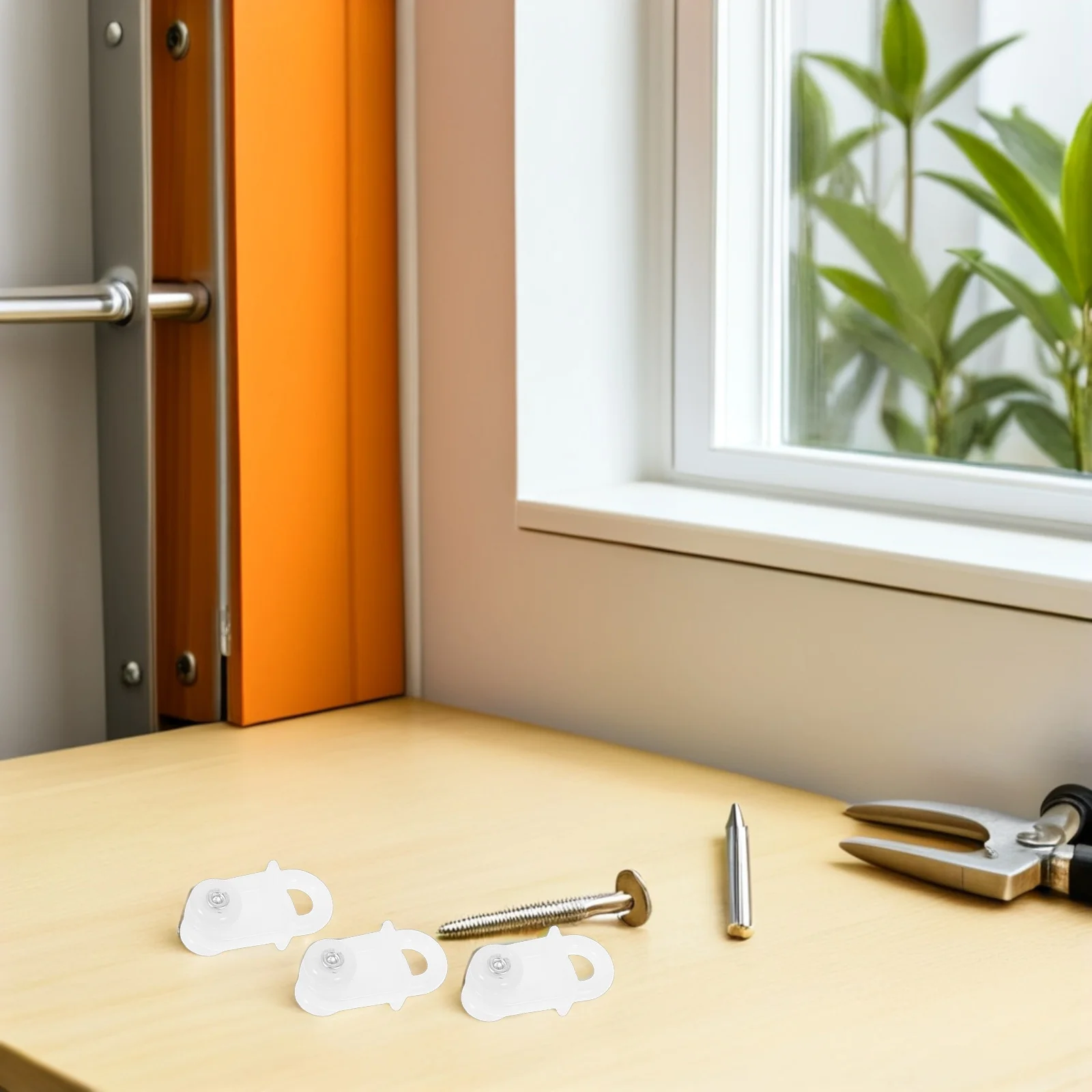 100 قطعة من البلاستيك الستار المسار الطائرات الشراعية الصغيرة عجلة مزدوجة انزلاق بكرة لملحقات السقف جبل قضيب الستارة #6