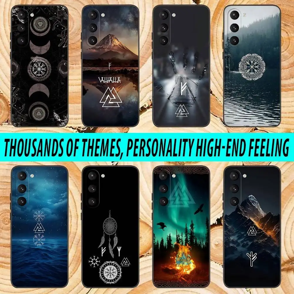 

V-Viking Cool V-Vegvisir Logo Phone Case For Samsung Galaxy A 91,80,73,72,71,53,52,51,22,5G Soft Black Cover