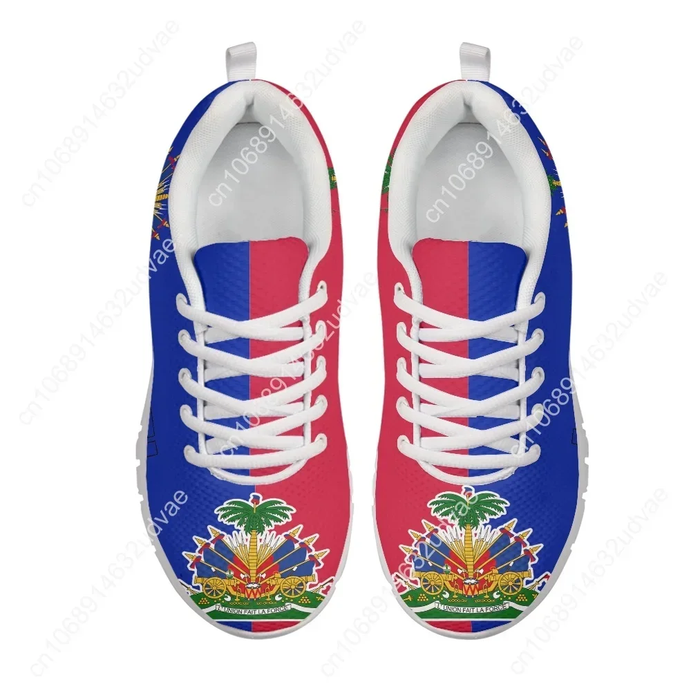 Mesh Sneakers für Männer Haiti Flag Marke Designer Schuhe lässig Schnür Flats Zapatillas männliche atmungsaktive Walk Schuhe