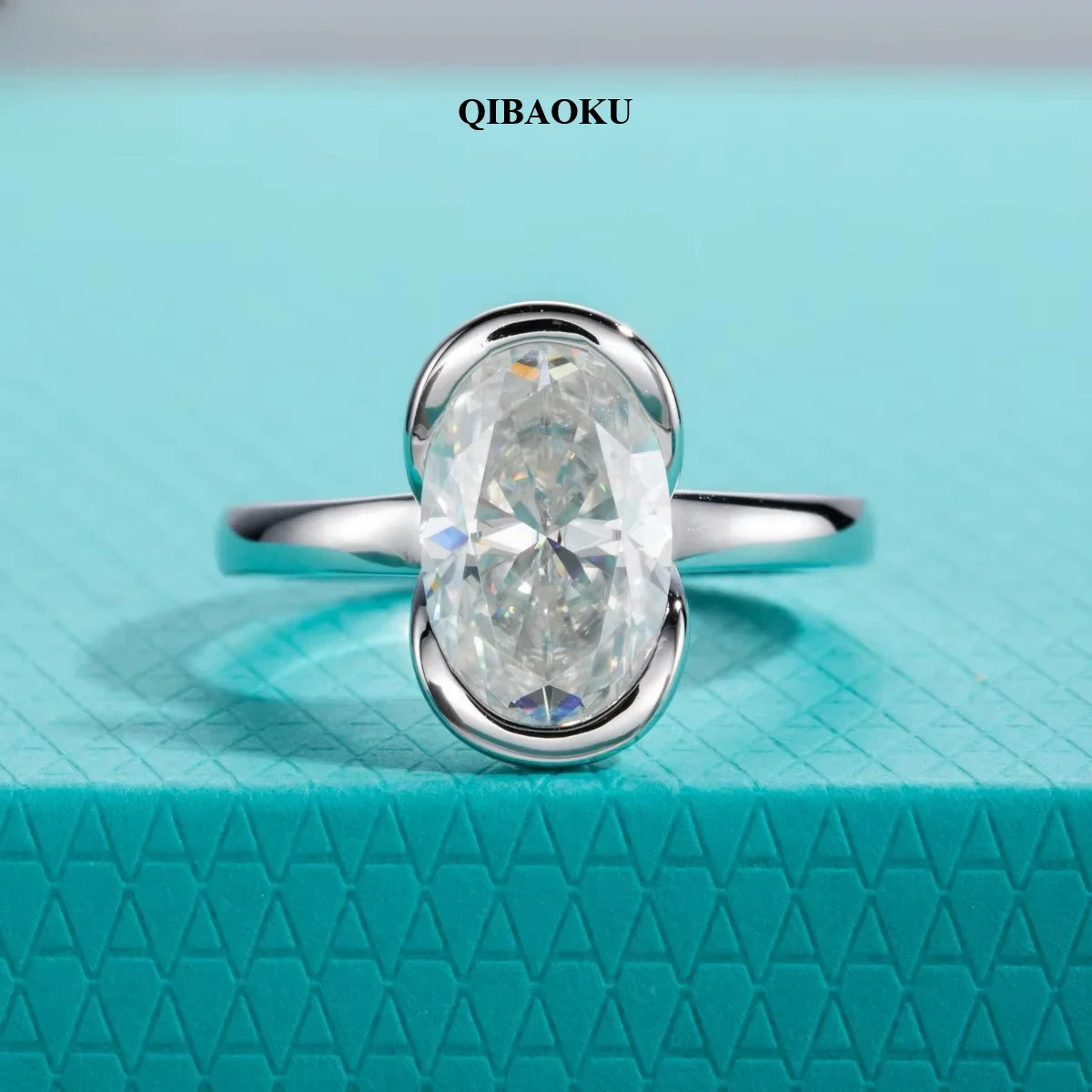 FCGJHW 3ct D Color Oval Moissanite Engagement Ring S925 Sterling Silver Bezel Setting Solitaire Promise Rings for Women 2026