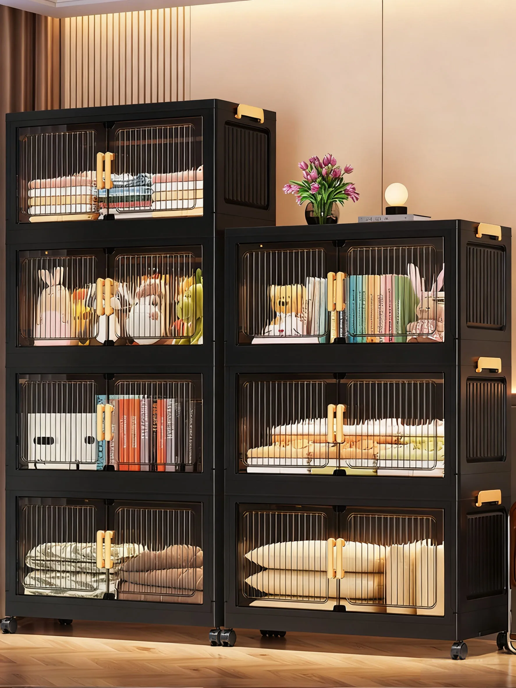 Large Capacity Storage Box, Foldable, Suitable for Home and Bedroom, for Organizing Clothes, Quilts, Snacks, Toys, Plastic Storage