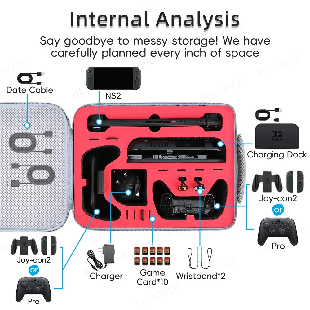 حقيبة تخزين الألعاب للتبديل 2 حقيبة الظهر المحمولة سعة كبيرة دائم حمل حقائب الكتف للتبديل 2 الملحقات