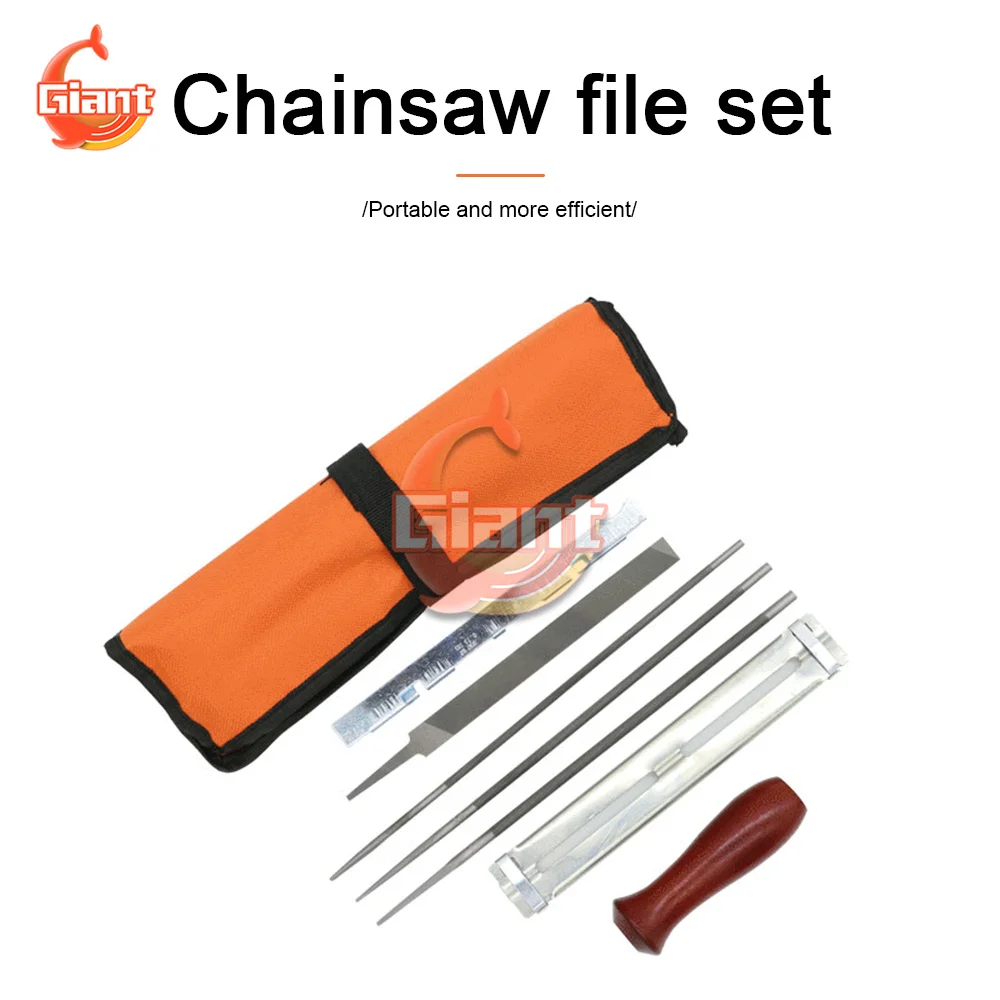 

Professional Chainsaw Chain Grinding Kit Hardwood Handle + Round / Flat File Guide Bar Sharpener Tools Set 7Pcs/Set