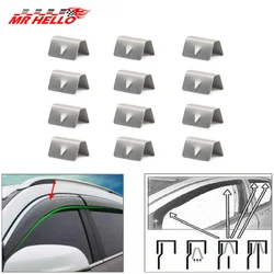 8PCS/12PCS Wind Rain Deflector Channel New Metal Retaining Clips Stainless Steel For BMW Universal Fitting Car Accessories