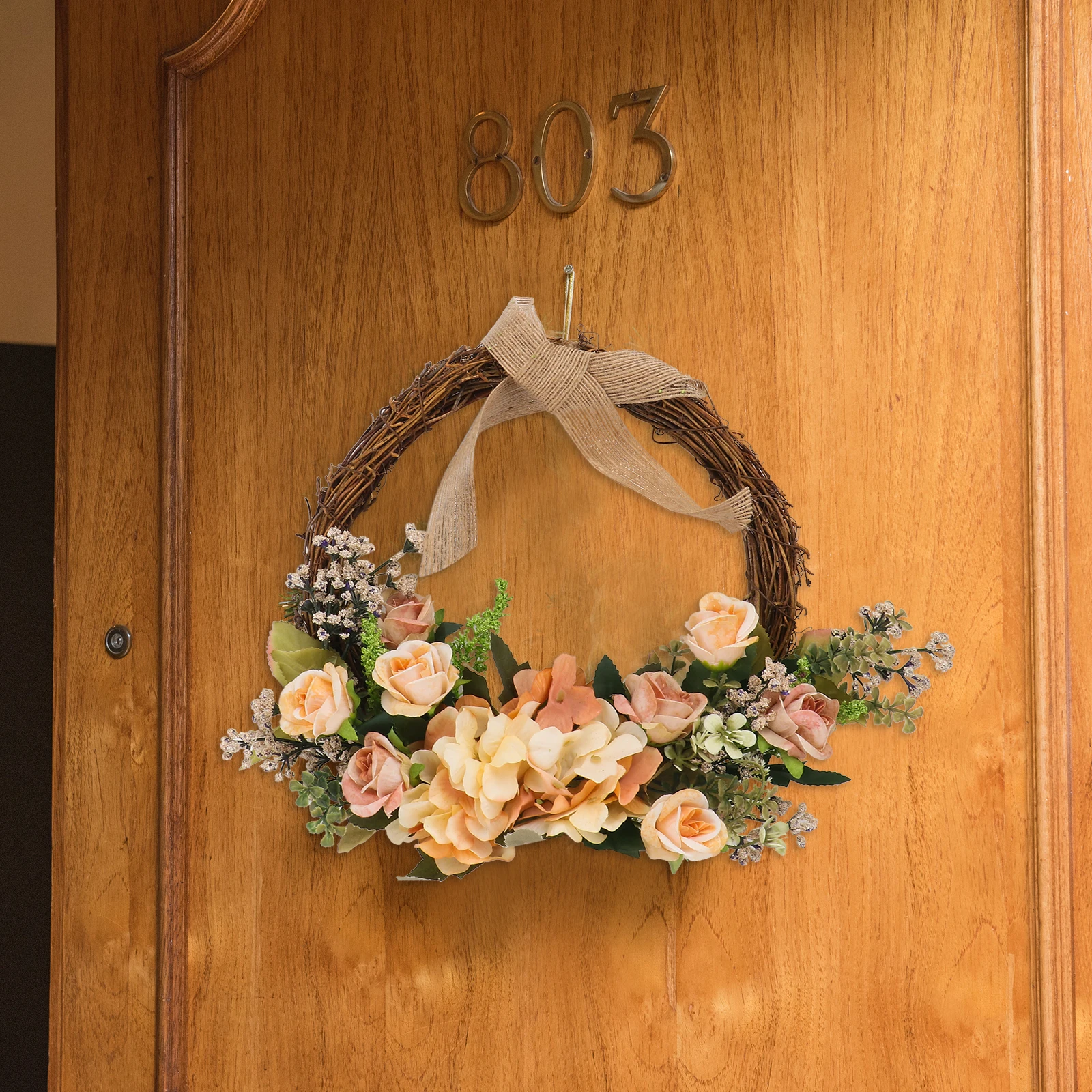 

Lifelike Artificial Hydrangea Wreath Door Wall Hanging Decor Garland Party Wedding Decoration Imitation Flower