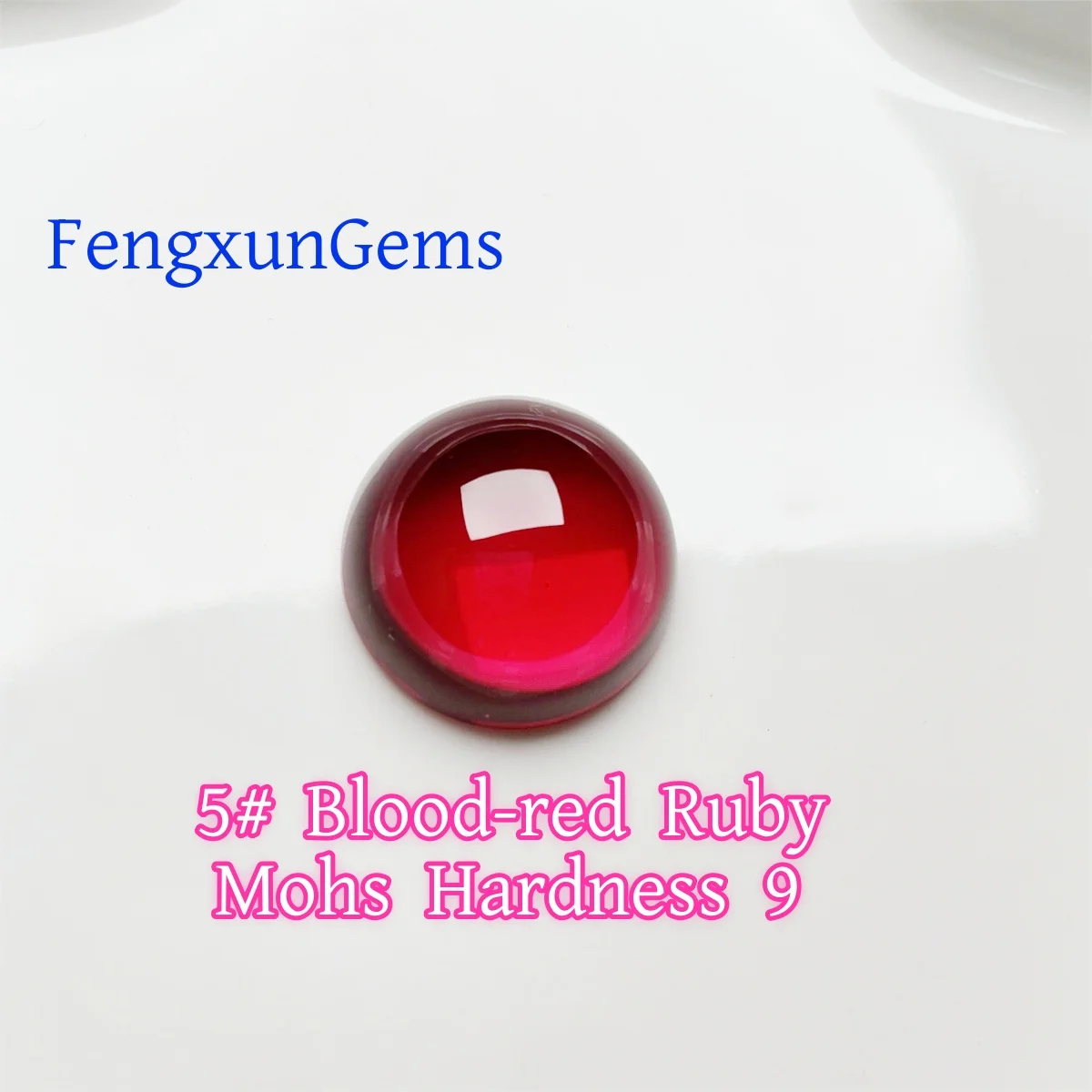 Synthetic 5# Corundum 5A Quality 2.0~20mm Round Cabochon Loose Pigeon Blood Red Ruby Stone For Jewelry Ring Make