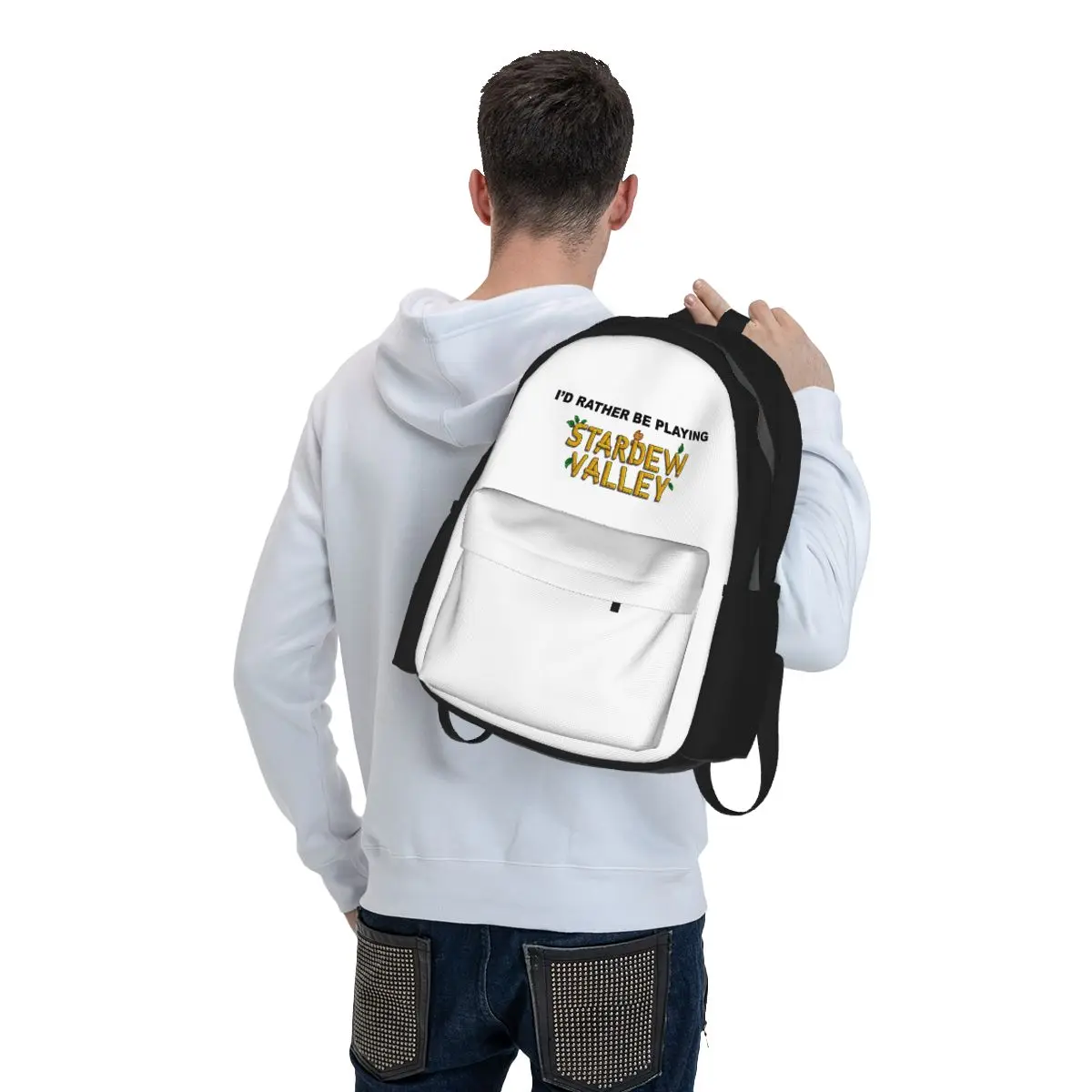 I'd Rather Be Playing Stardew Valley Backpack Boys Girls BookBag Kids School Bag Laptop Shoulder Bags for Men Women