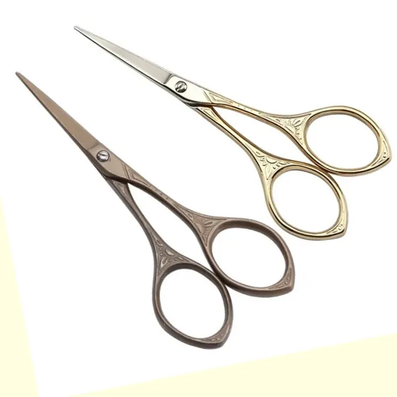 Retro Euro Titanium Steel Mini Scissors Tailor Home Shears Portable Handicrafts Cross Stitch Paper Cutter Tool