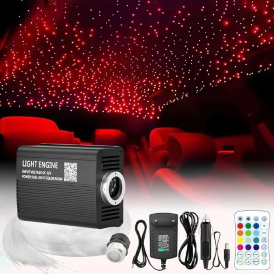 

Световой комплект Twinkle Starlight Headliner Light16W 500 шт. 6,5 футов, светодиодный оптоволоконный светильник для потолка с эффектом звездного неба, управление через приложение/пульт ДУ для автомобиля/дома/вечеринки