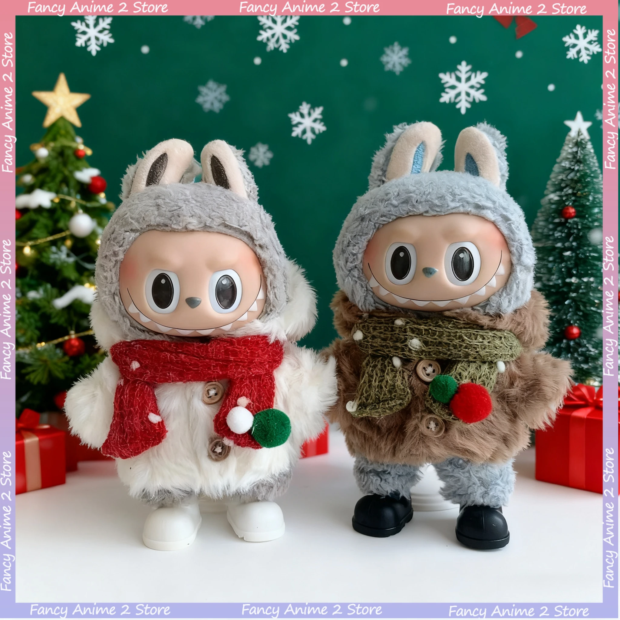 

For V1 V2 V3 Labubu Doll Christmas New Year's Decoration Festival Clothes Outfits Mini Plush Doll Clothing Accessories Toy Gifts
