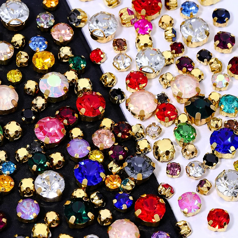 1290-teiliges Set mit Strasssteinen in Krallenform zum Aufnähen für DIY-Bastelarbeiten, Gold-/Silberfassung für die Herstellung von Kristallschmuck, Kleidung, Schuhen und Taschen. – Detail 11