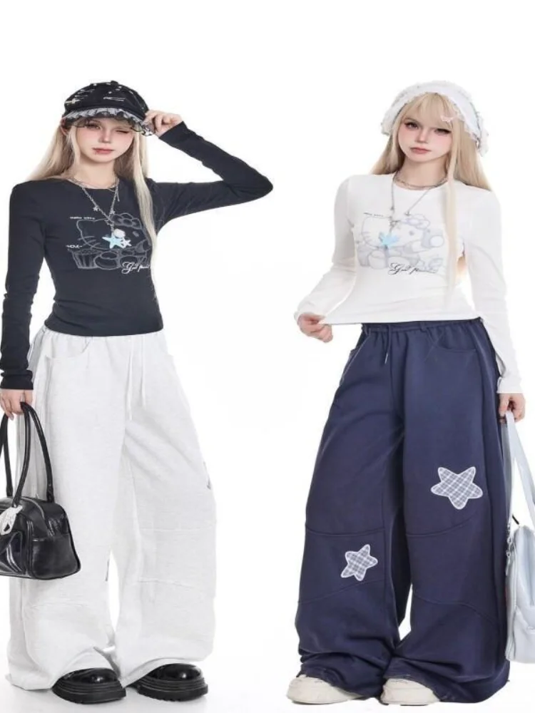 

Sanrio Hello Kitty Kawaii аниме модная повседневная милая милая футболка с короткими рукавами и принтом женская осенняя облегающая универсальная базовая футболка