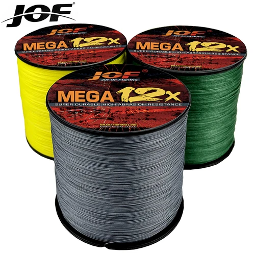 JOF X12 líneas de PE trenzadas 300m-500M línea de pesca línea trenzada súper alimentada diámetro: 0,16-0,55mm prueba de fuerza: 11,3-54,5 kg