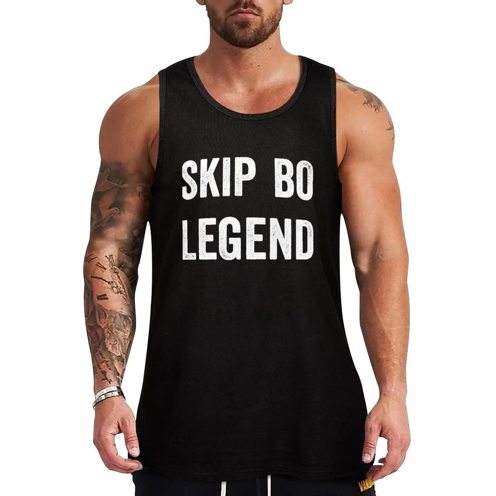 

Skip Bo Legend Best Skip Bo Card Board Game Player Gift Tank Top gym clothes man Men's summer clothes