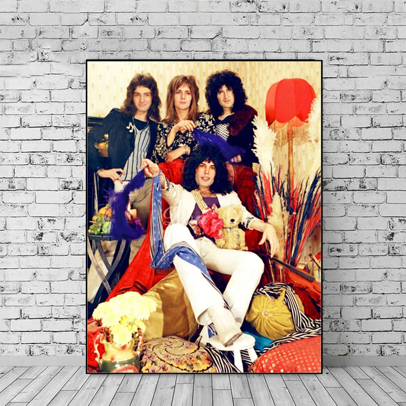 

Queen Band Music Vintage Rock Star Freddie Mercury Posters Wall Art Pictures Canvas Paintings Decoration Living Room Home Decor