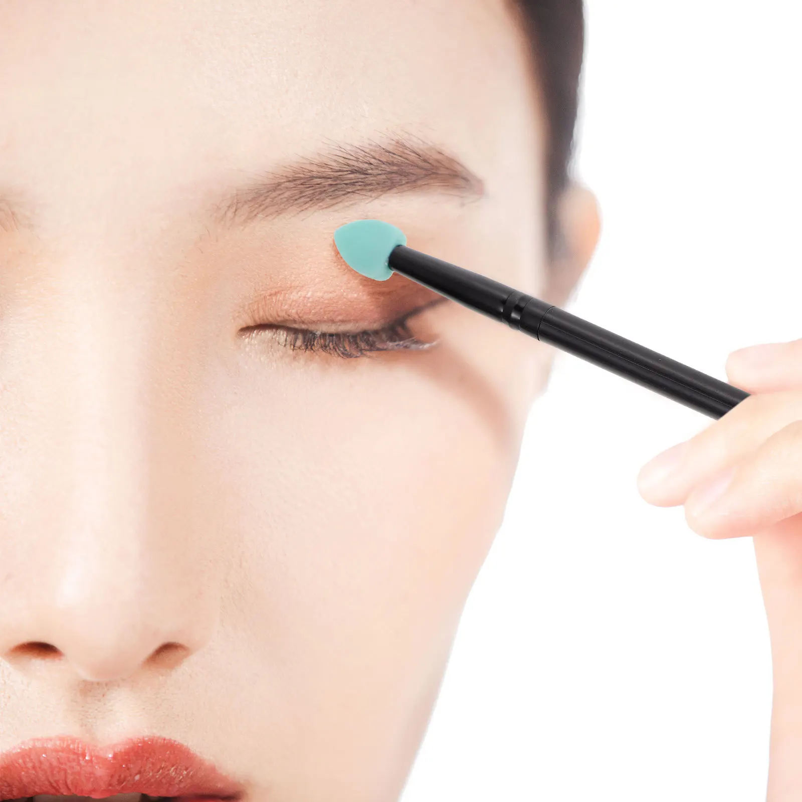 5 個のシリコーンアイシャドウブラシセットプロのメイクアップグリッタークリームアプリケーションノーズシャドウ適切な敏感肌旅行