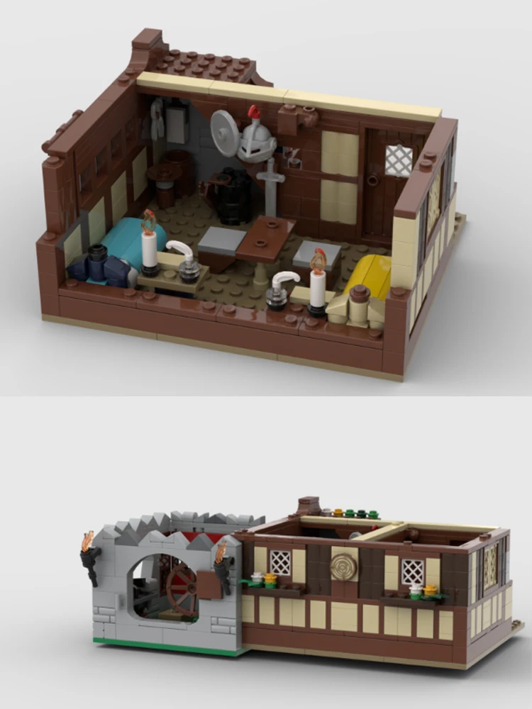2,300 pieces of MOC building block assembly toys and medieval architectural models as creative festival gifts