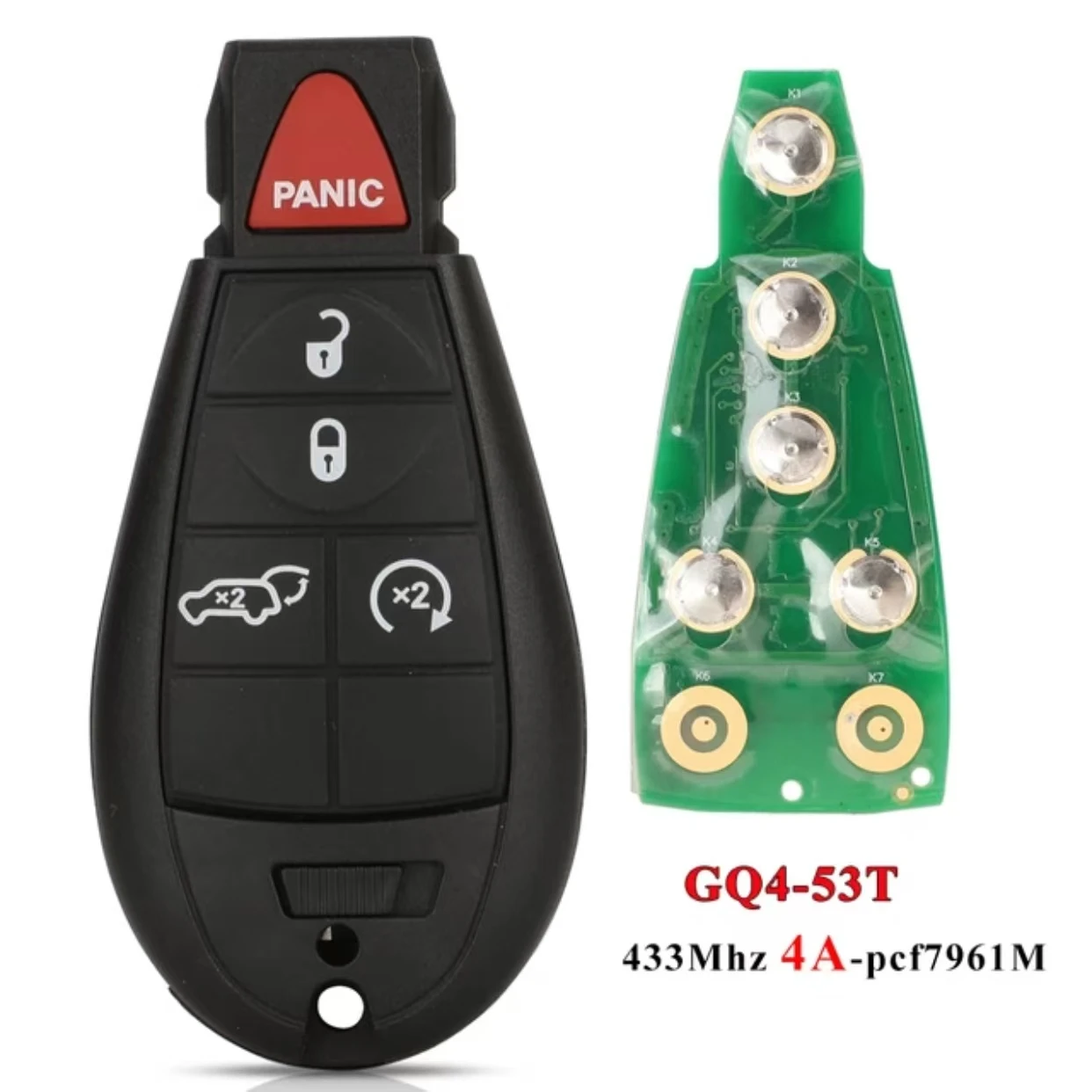 Sunshine 4A PCF7961M 433MHz Car Remote Key GQ4-53T For Jeep Cherokee Sport KL Dodge RAM Chrysler Town & Country 2014+ car key