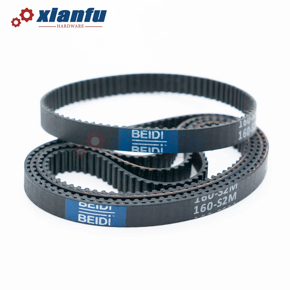 S2M Rubber Timing Belt Synchronous belt Width 6/10mm Pitch 2mm For 2M Timing Pulley Length S2M-192 194 196 198 200 202 204 206mm