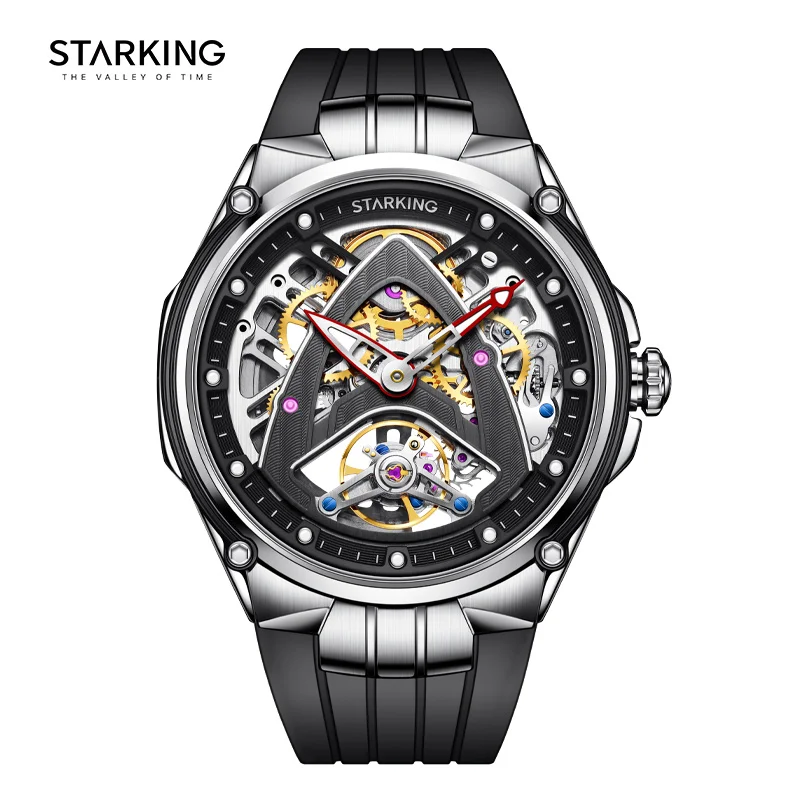 STARKING Men's Hollow out Fully Automatic Mechanical Watch Sapphire crystal Luminous Wristwatch Waterproof Wear-resistant Watch