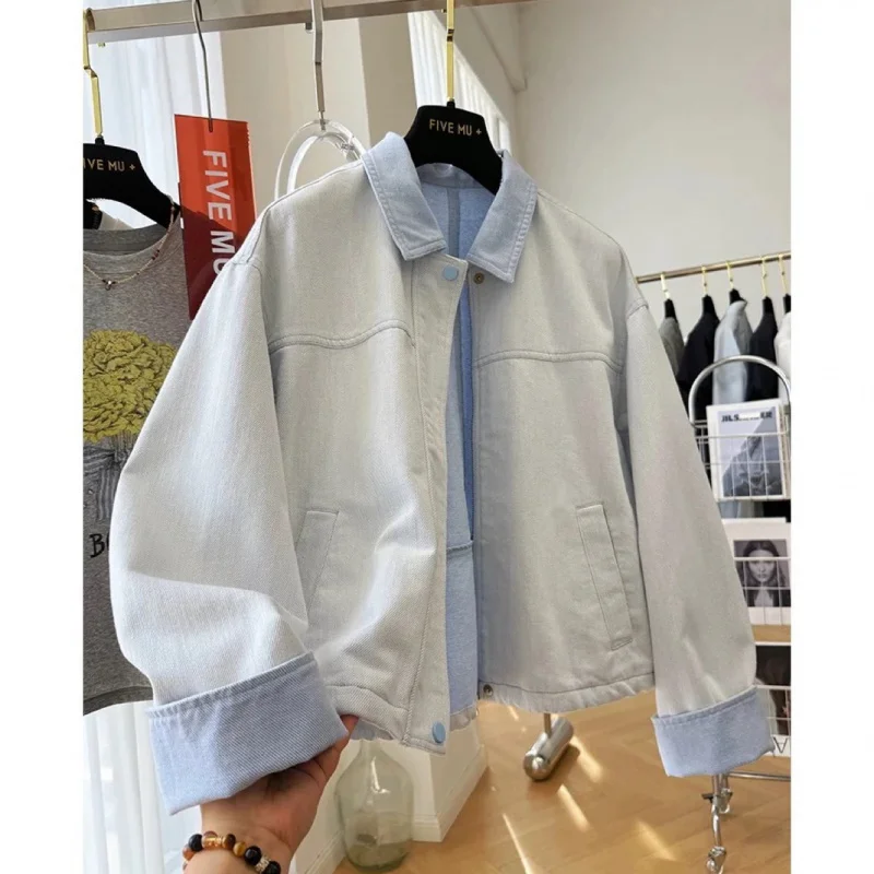 

Stylish Korean Style Casual Women, Autumn Outing Beautiful Turn-Down Collar Top