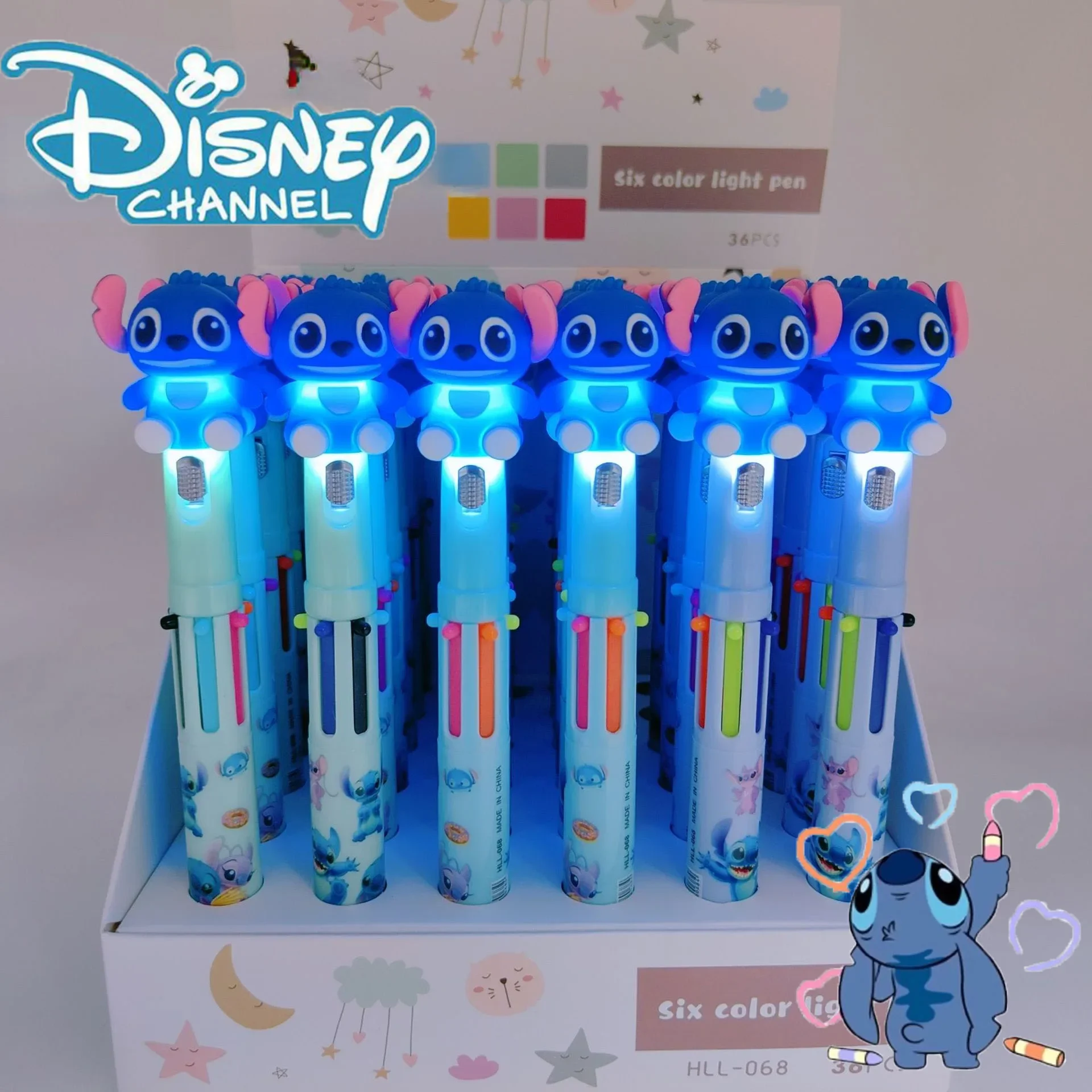 

Disney Stitch Luminous Neutral Pen Stitch Stitch Student Doodle Multi-Color Pen Writing stationery Office stationery random 3pcs