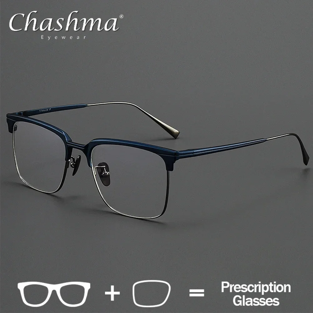 

Square Titanium Prescription Glasses Men Myopia Bifocal Progressive Eyeglasses 1.74 Multifocal Spectacles Optical Retro Eyewear