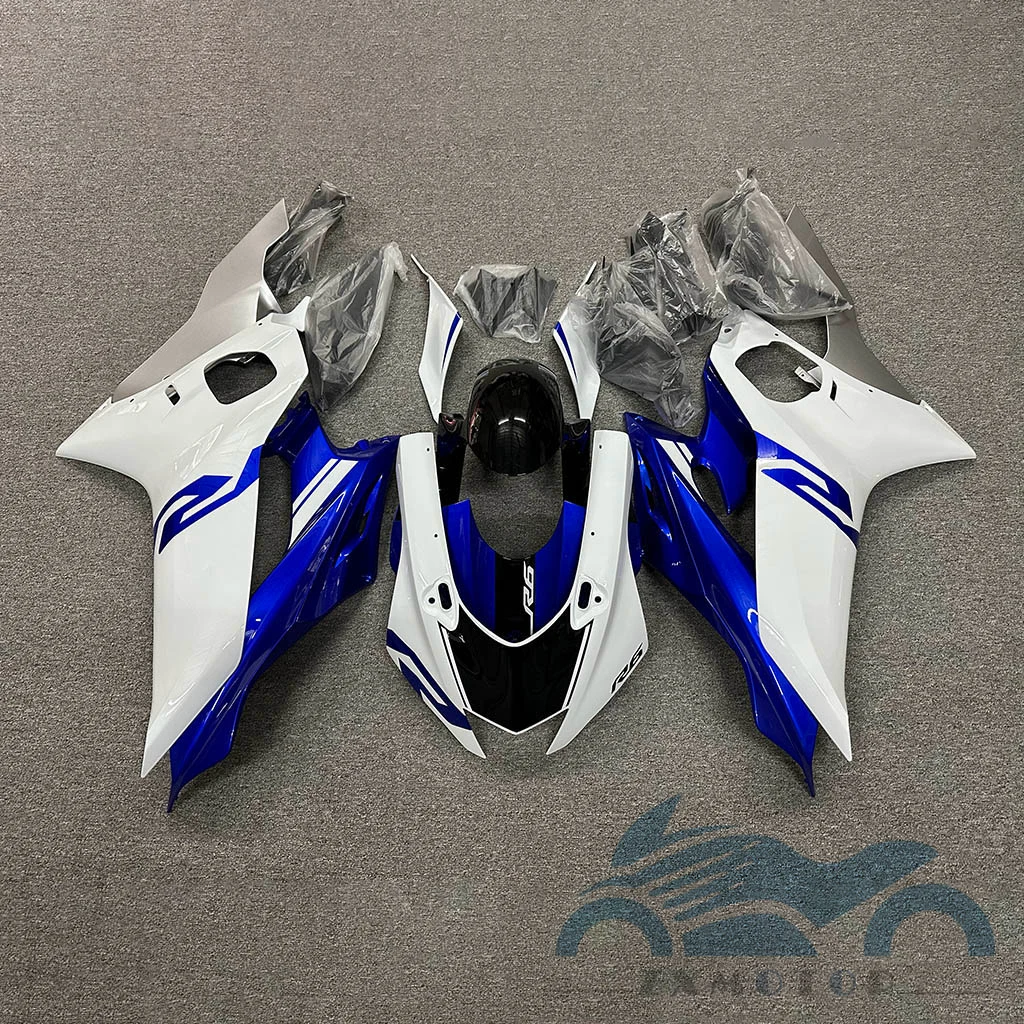 For YZF-R6 2017 2018 2019 2020 2021 2022 2023 Yamaha YZFR6  Blue White Bodywork Cowling Motorcycle Fairing Kit