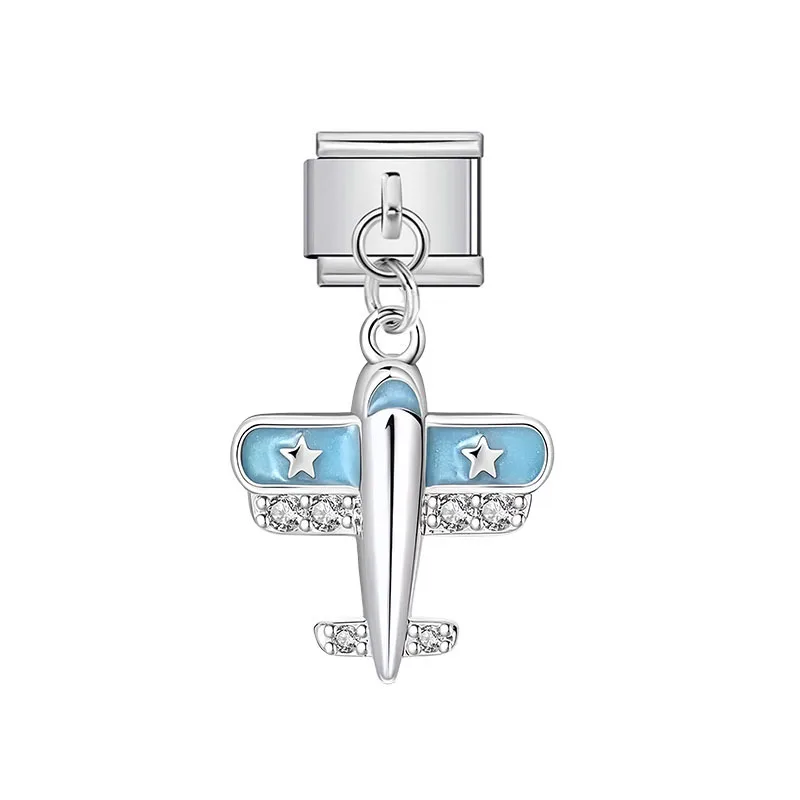 Hapilife 2026 Fashion Colorful Enamel Travel Alien Italian Charm Links Fit 9MM Stainless Steel Bracelet Jewelry DIY Making Gifts