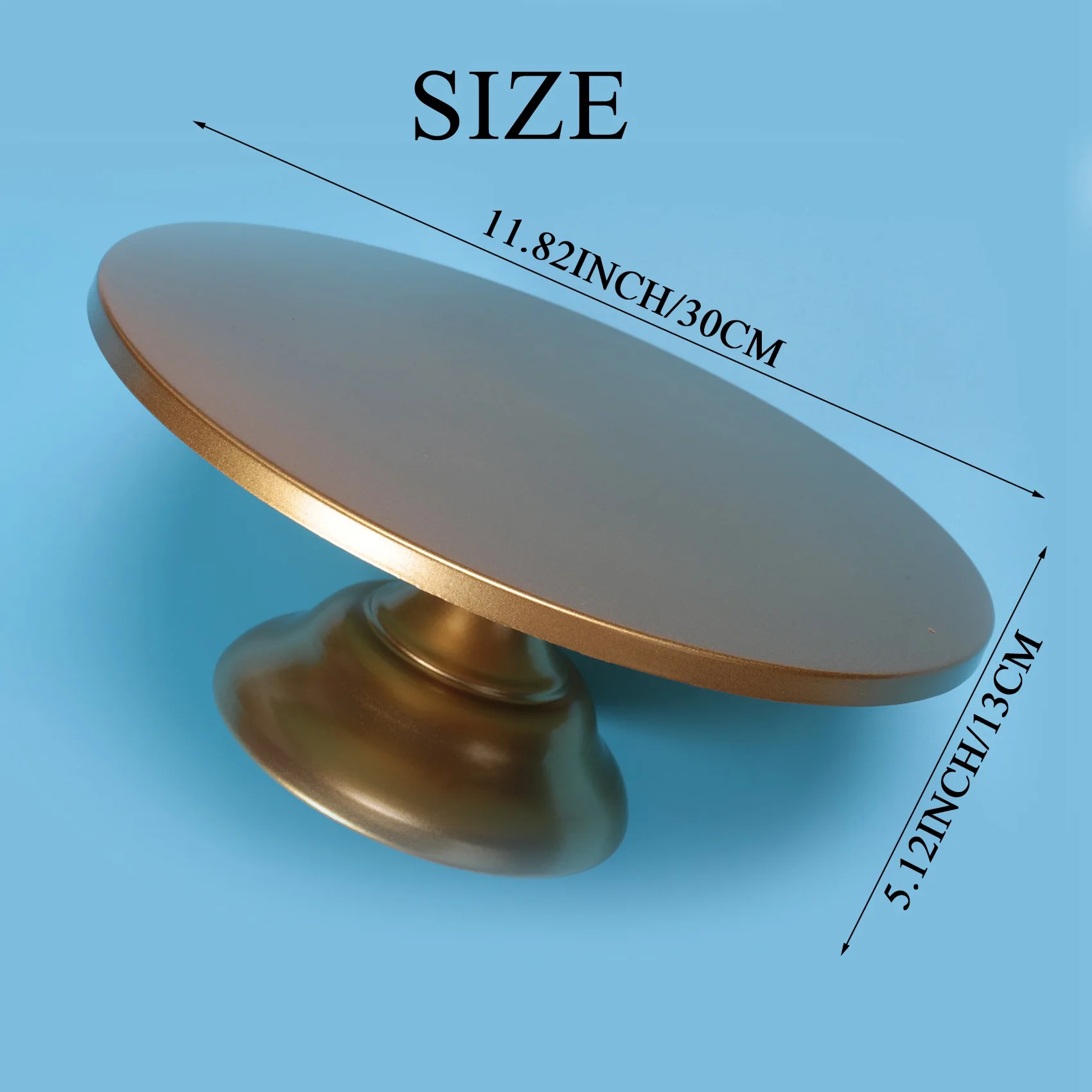 12 Inch Iron Round Cake Stand Cake Plate Pedestal Dessert Holder Wedding Birthday Party-Gold M