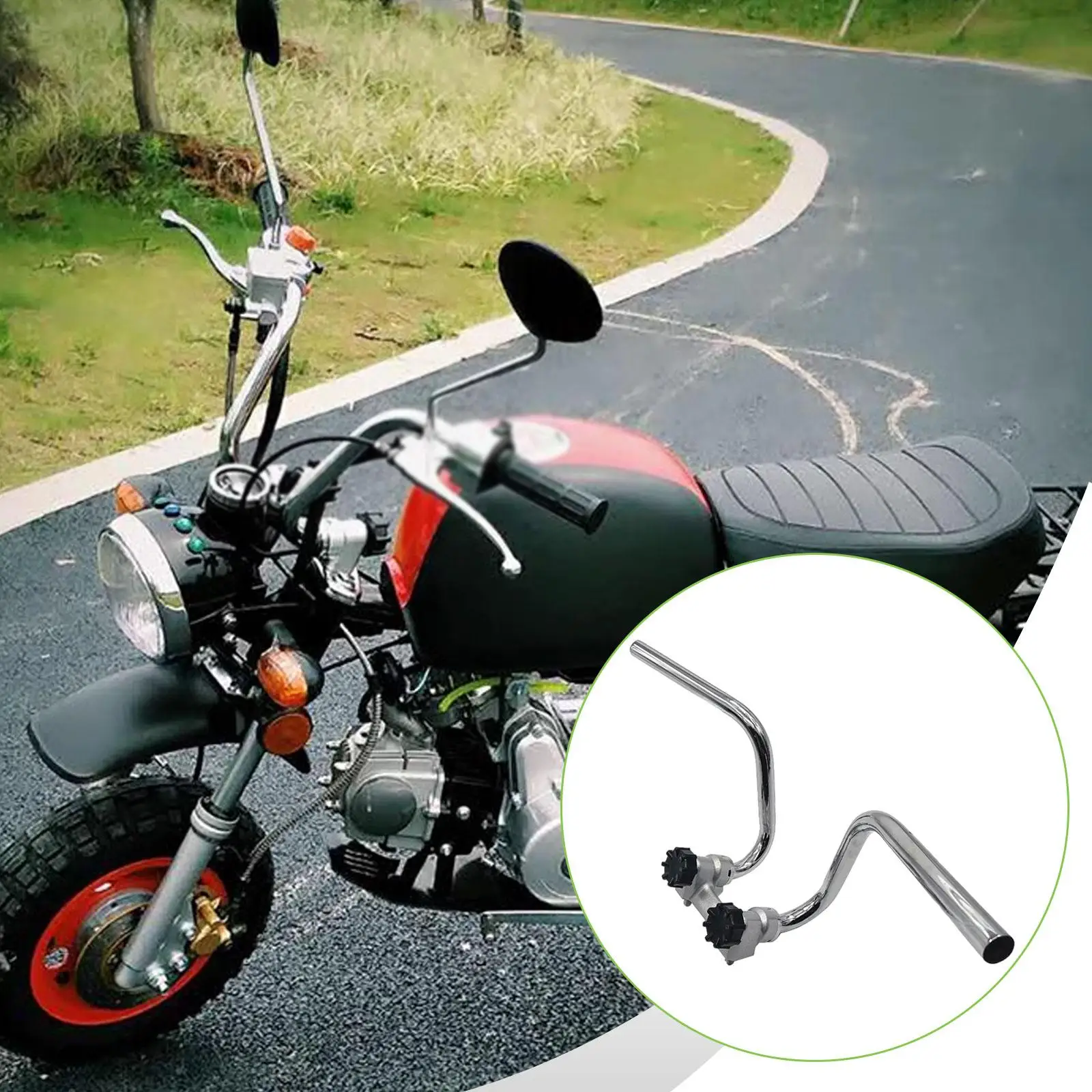Motorcycle Handlebar with Base and Screws Aluminum Alloy Easy to Install