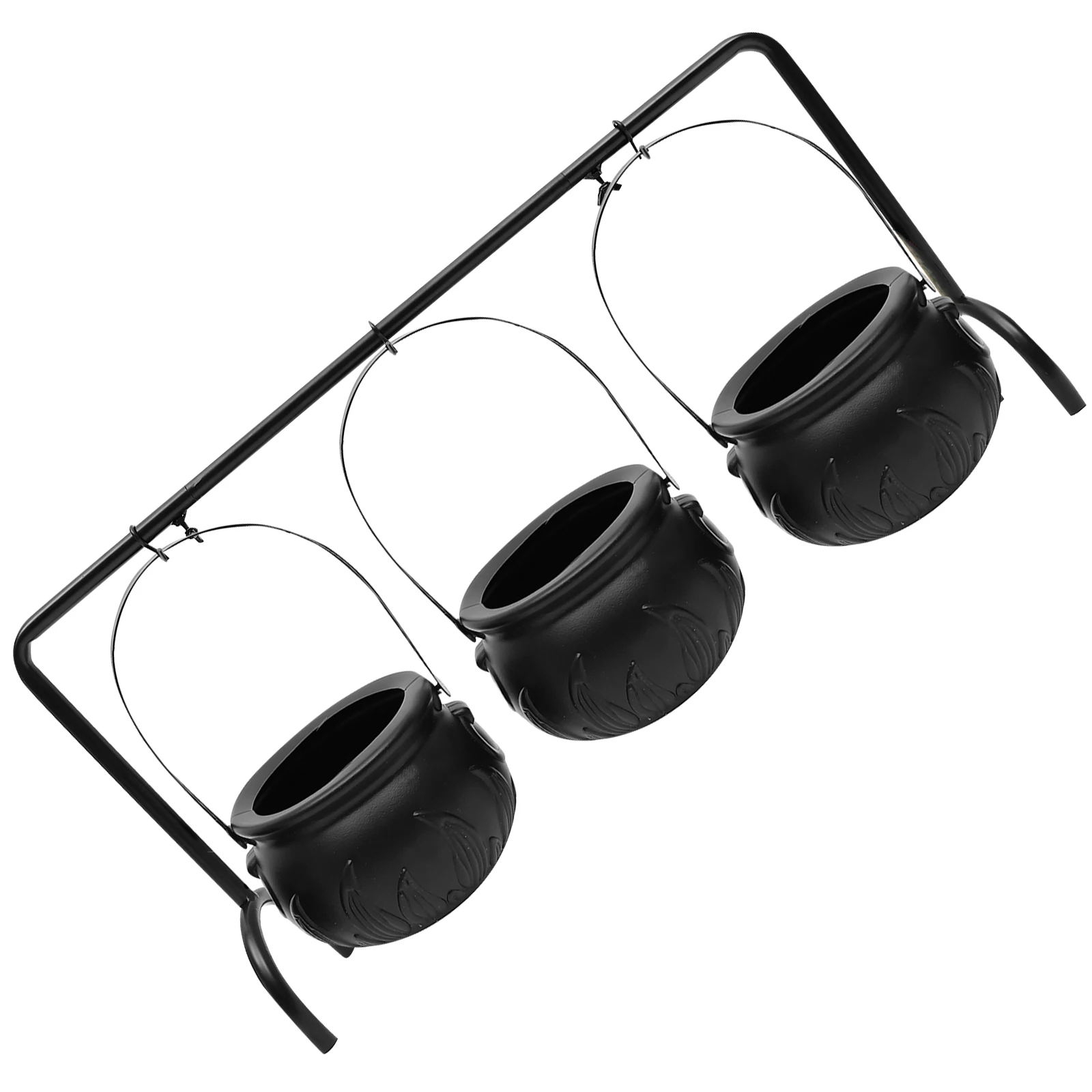 

1 Set Halloween Candy Bucket Plastic Metal Lightweight Portable Storage For Halloween Party Decor Treats Holder Reusable