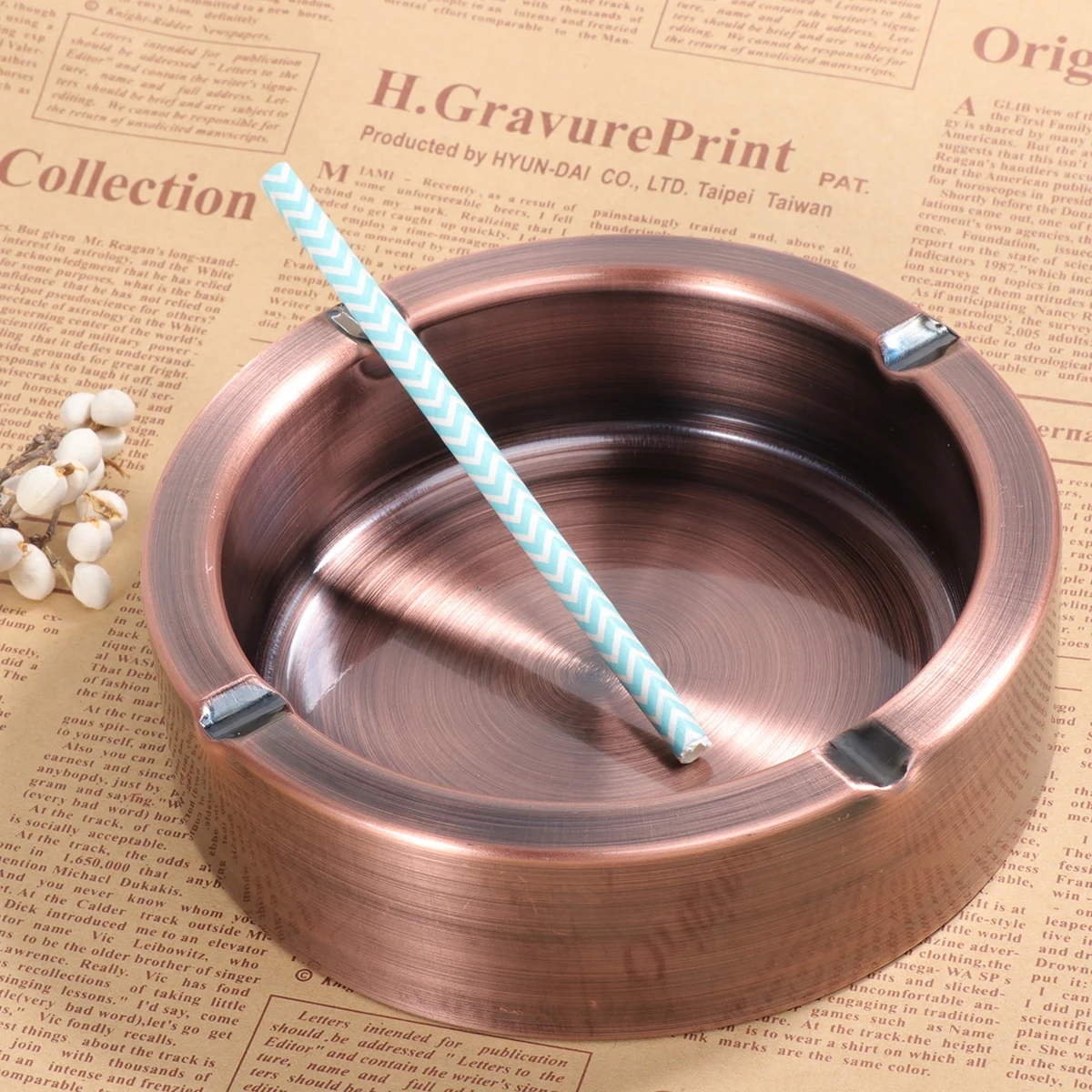 

Stainless Steel Ashtray Anti Fall Smoking Cigarette Household Ashtrays for Home Easy Clean Portable Practical Round Gift