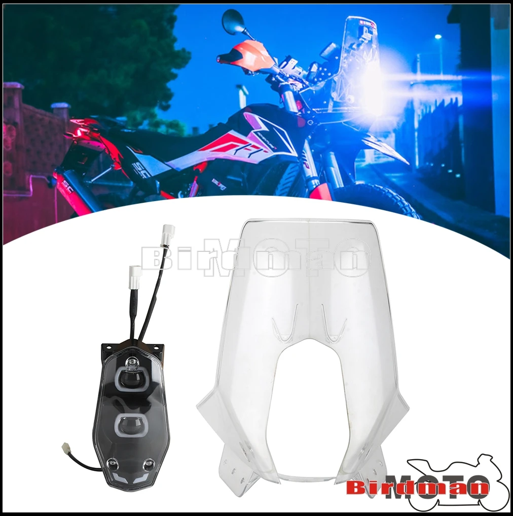 

Motocross Adventure Dirt Bike Rally Fairing Headlight Windshield For 450 RALLY REPLICA ENDURO 690 790 890 BAJA EXC 500 701FE