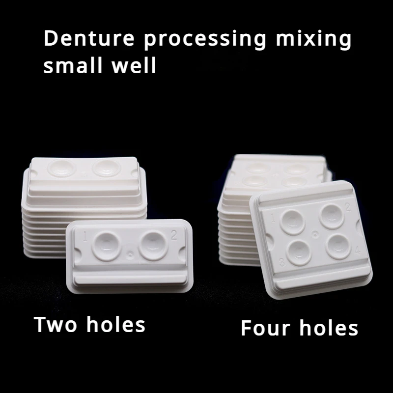 200Pcs/Pack 2/4 Slots Dental  Plastic Palette Denture Processing Mixing Dish Dentistry Lab Tool Disposable Mixing Small Well