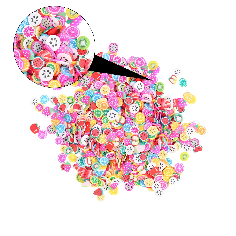 2000 قطعة شريحة الفاكهة مسمار ملصق الطين آمنة ملونة مختلطة الفواكه البطيخ البرتقال الفراولة الليمون العنب الأناناس DIY بها بنفسك