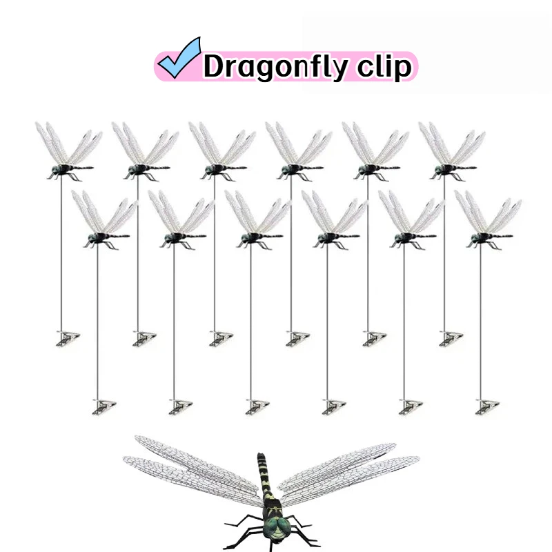 Outdoor Simulation Dragonfly Clip 3D Dragonfly Clip Fly Repellent Product Outdoor Fly Repellent Tool For Home Decoration