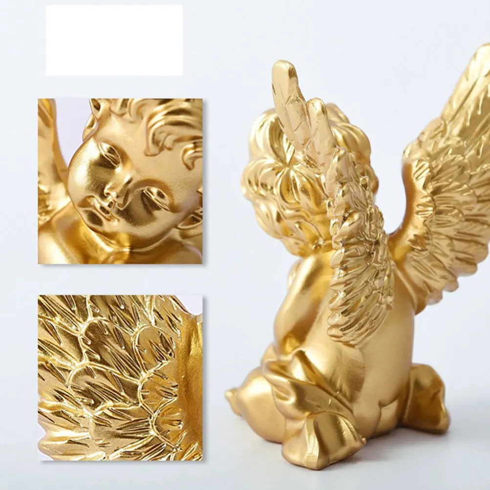 

Resin Angel Decor Craft Home Ornament European Style Golden Baby Bedroom Living Room Party Decoration Corrosion Resistant