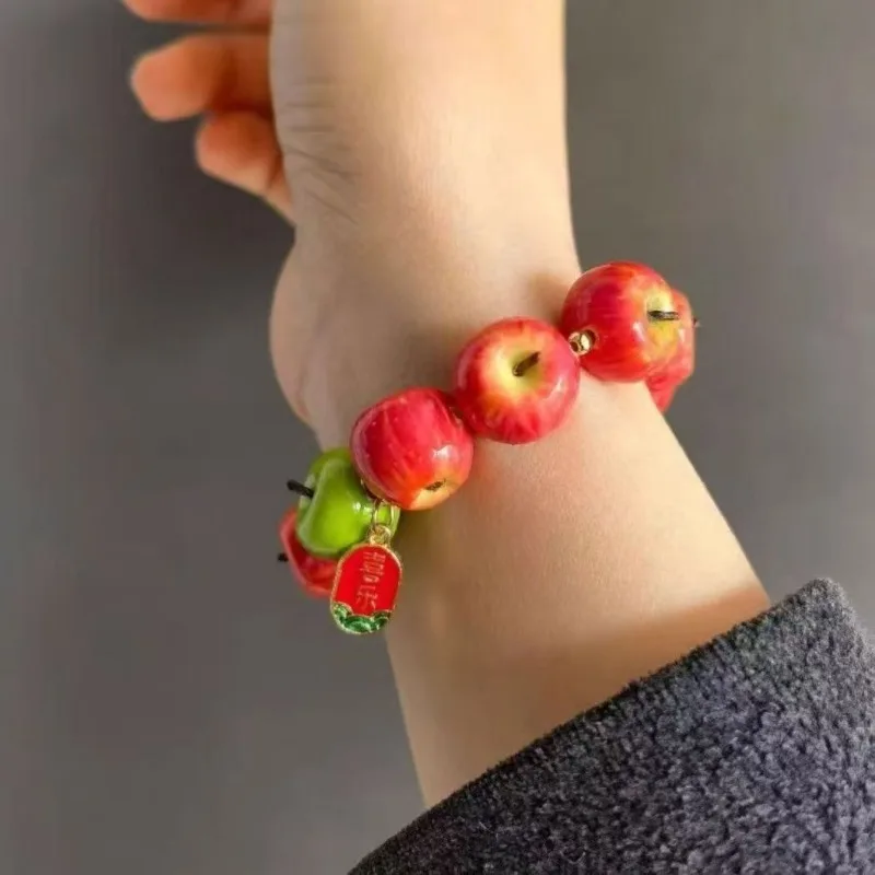 Christmas High Cost Effective Apple Good Luck Bracelet Connecting Sweet Fruit Creativity with A Chain of Good Luck Along The Way