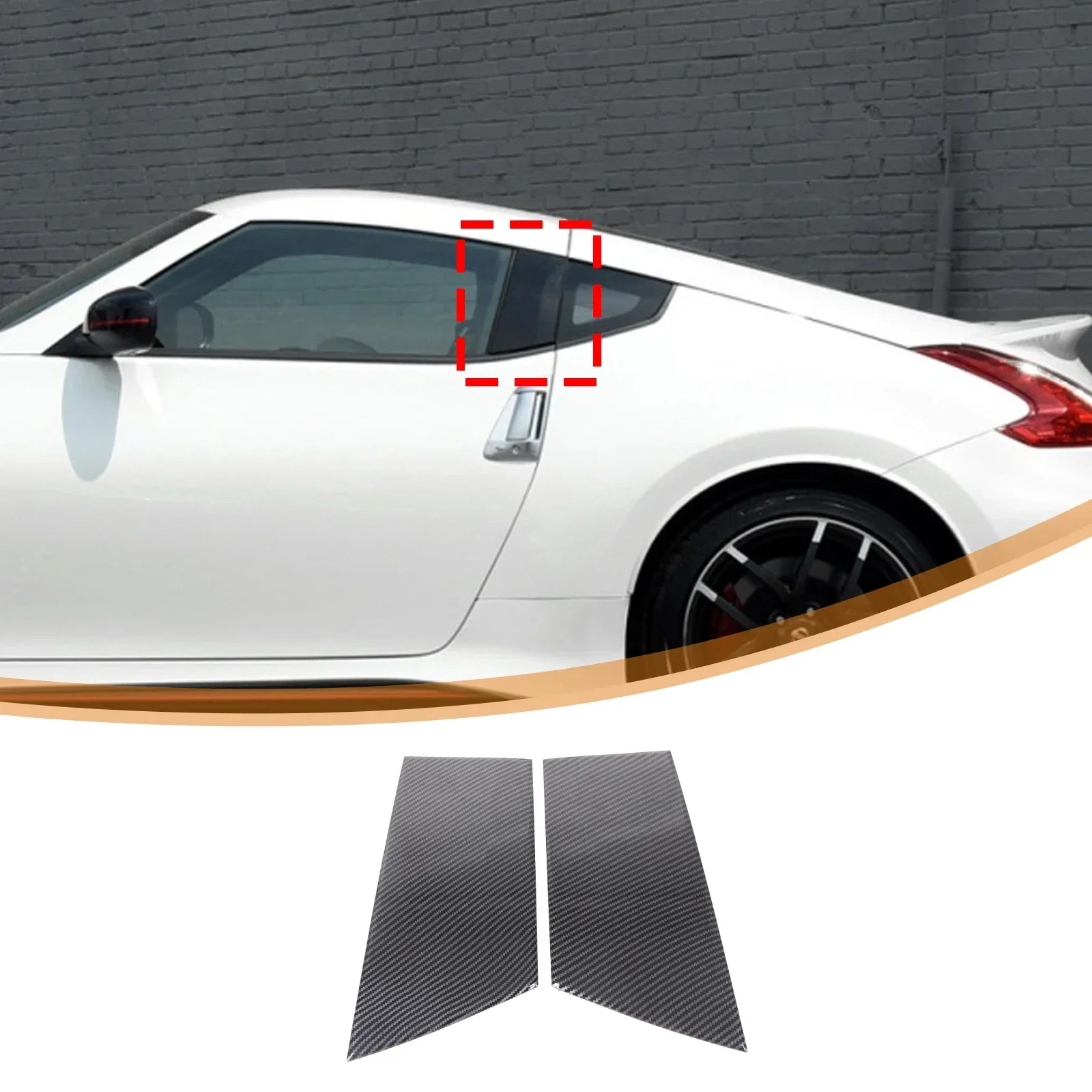 

For Nissan 370Z Z34 2009-2020 ABS Carbon Fiber Car Window Rear Center Pillar Trim Panel Decorative Stickers Car Accessories