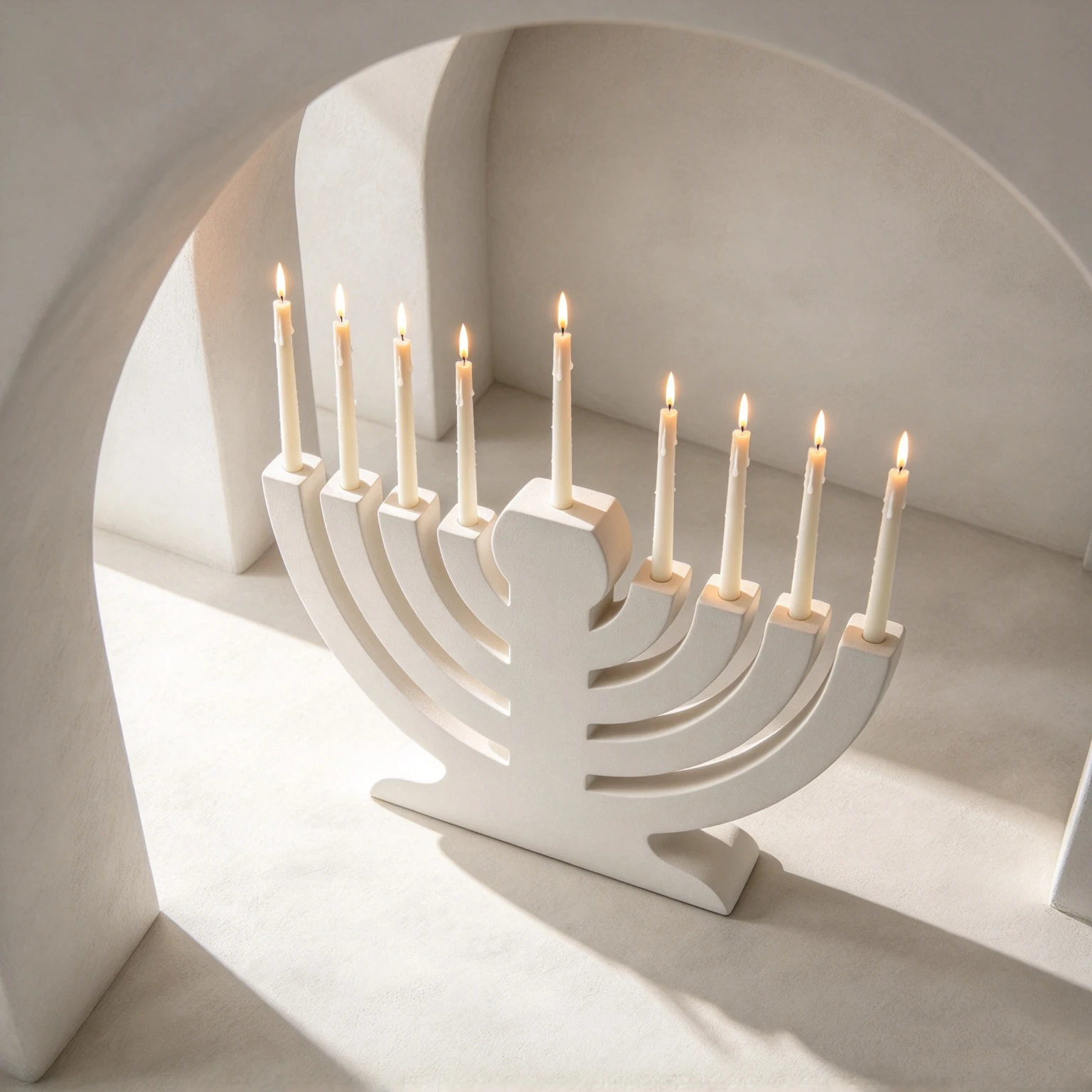 Menorah Silicone Mold Hanukkah 9 Branch Candle Holder Mold DIY Concrete Resin Judaica Craft Mould